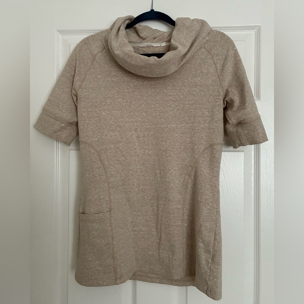 Athleta Tan Cowl Neck Sweater